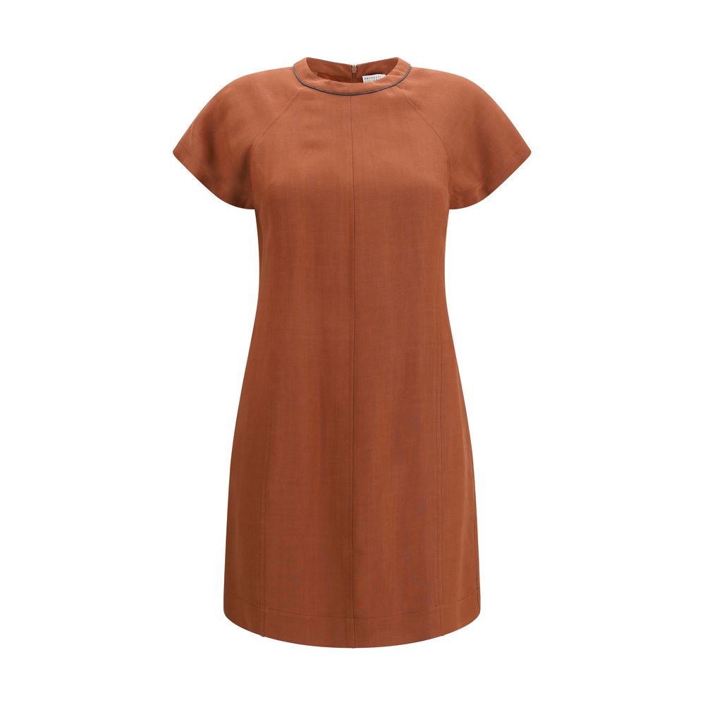 Brown Viscose Casual Dress - ventzia