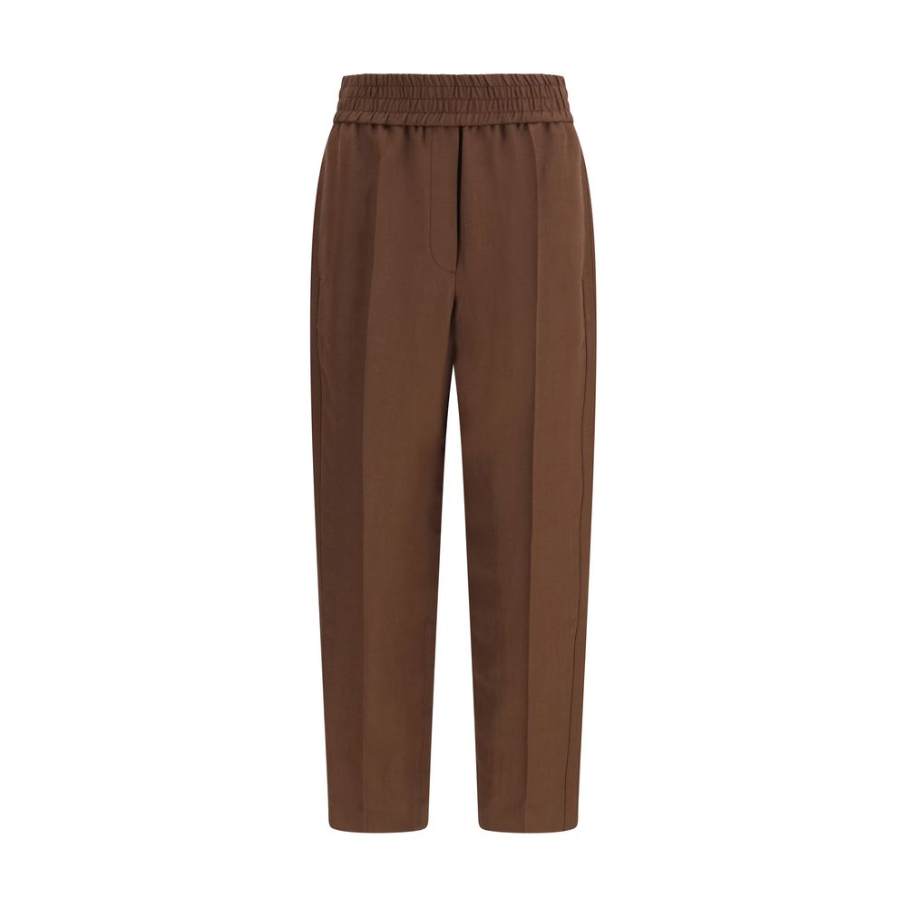 Brown Viscose Casual Pants - ventzia