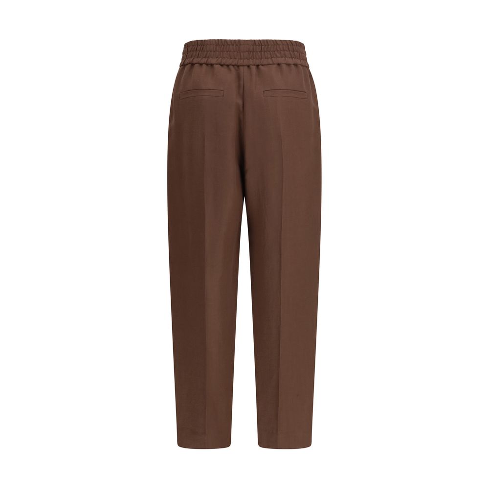 Brown Viscose Casual Pants - ventzia
