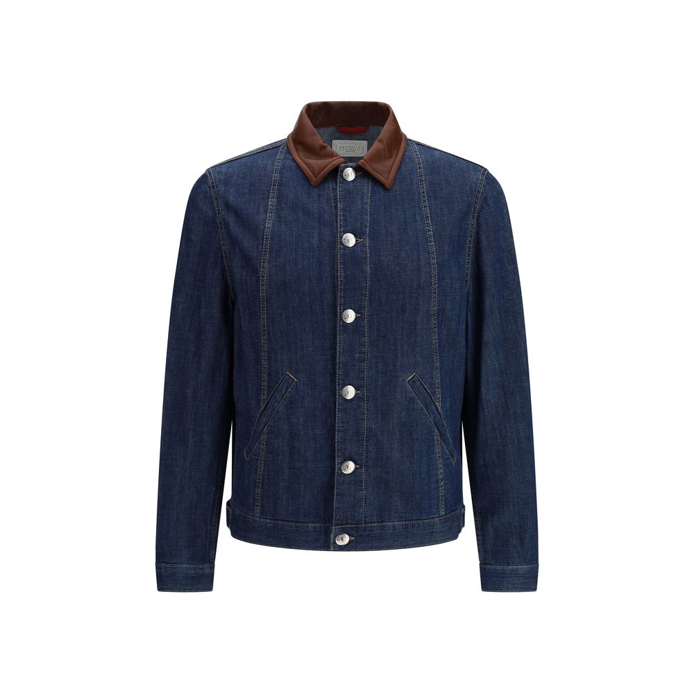 Blue Cotton Denim Jacket - ventzia