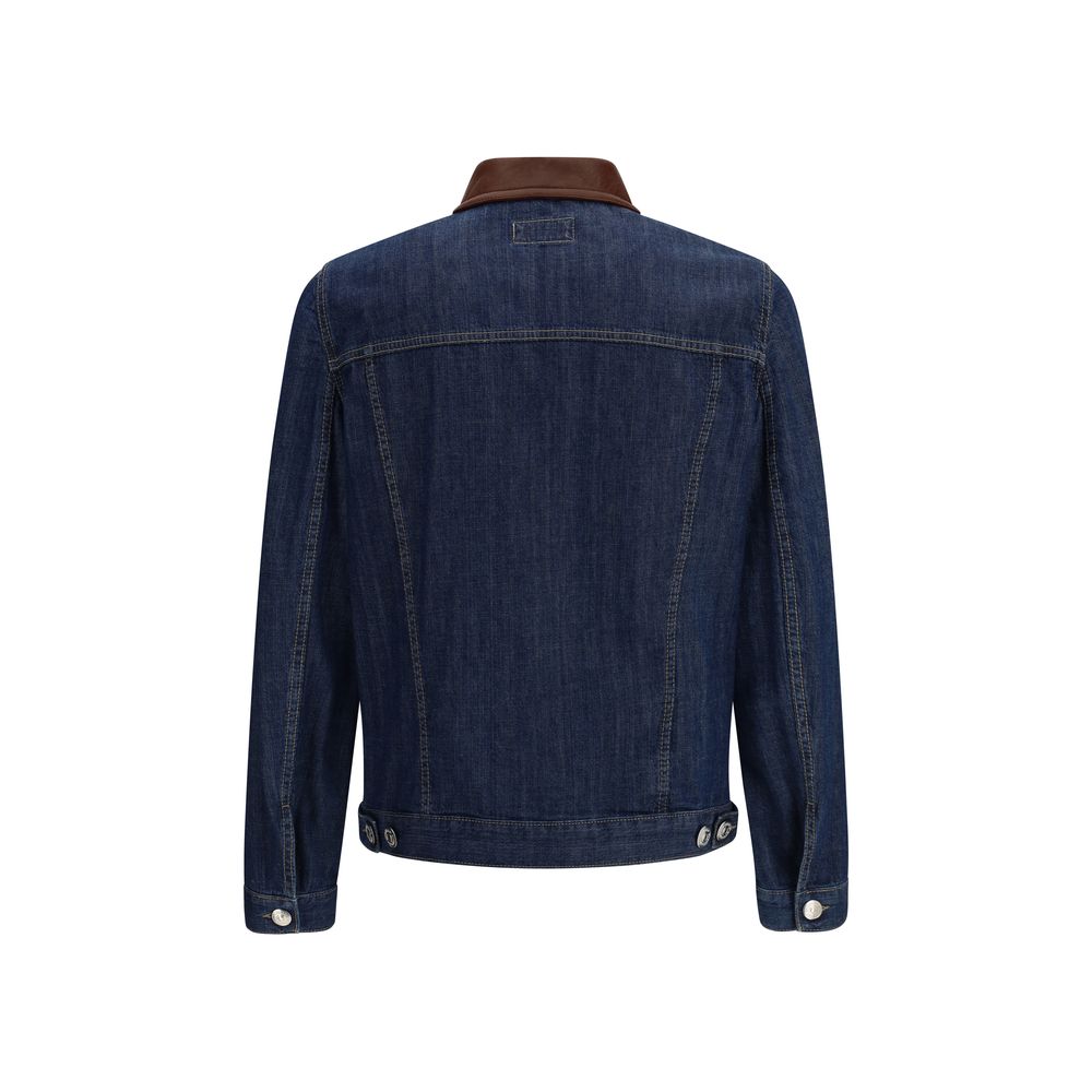 Blue Cotton Denim Jacket - ventzia