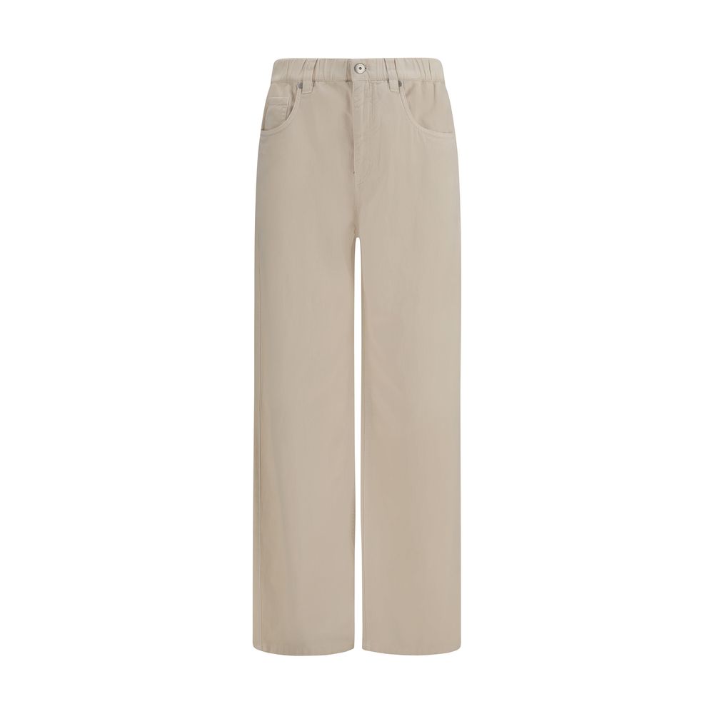 Beige Cotton Jeans Denim - ventzia