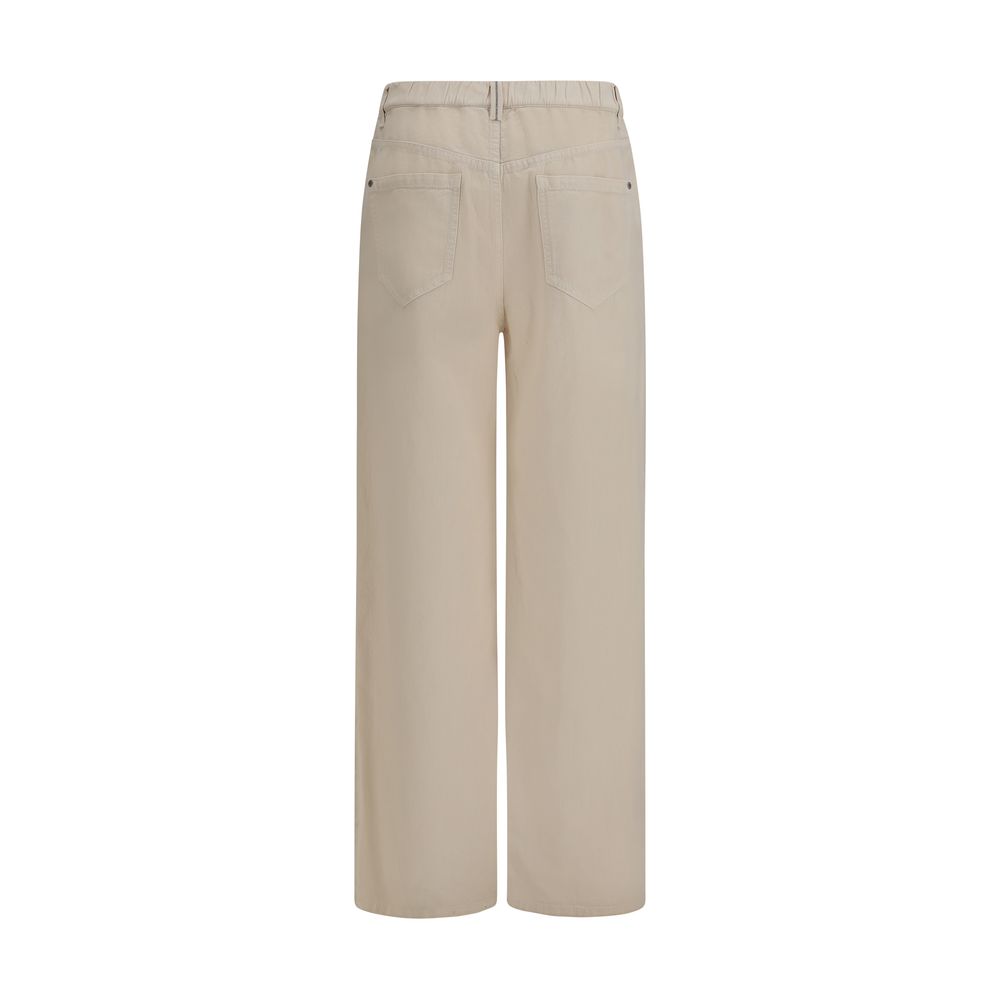 Beige Cotton Jeans Denim - ventzia