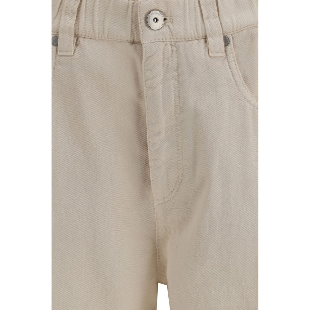 Beige Cotton Jeans Denim - ventzia