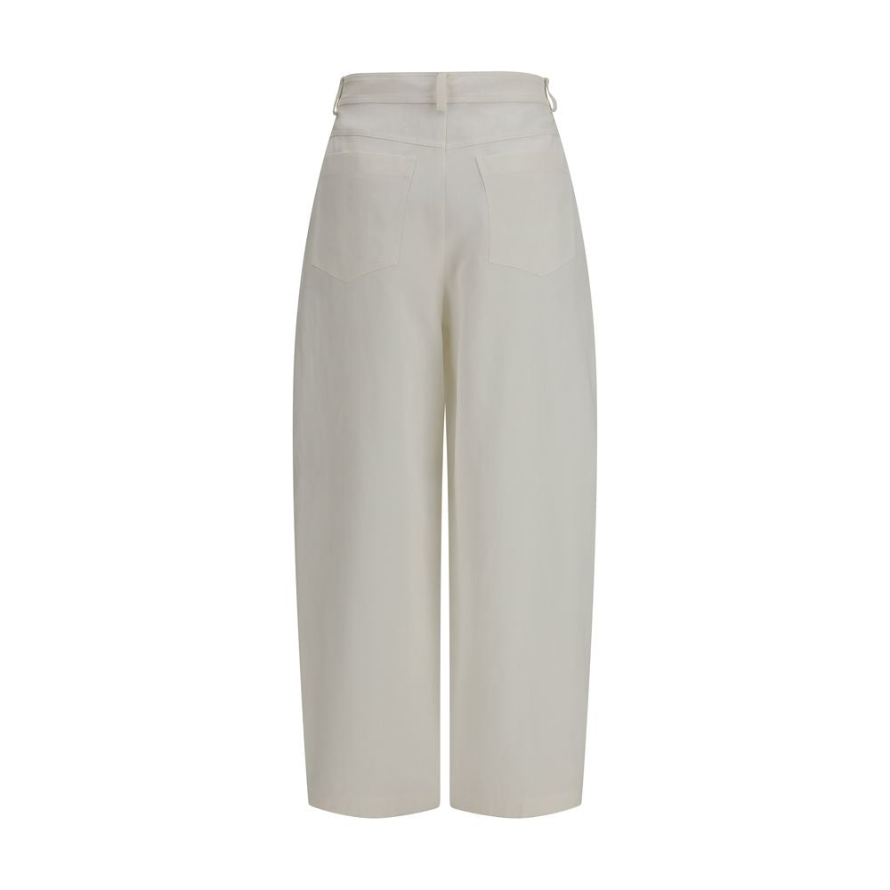 Beige Silk Casual Pants - ventzia