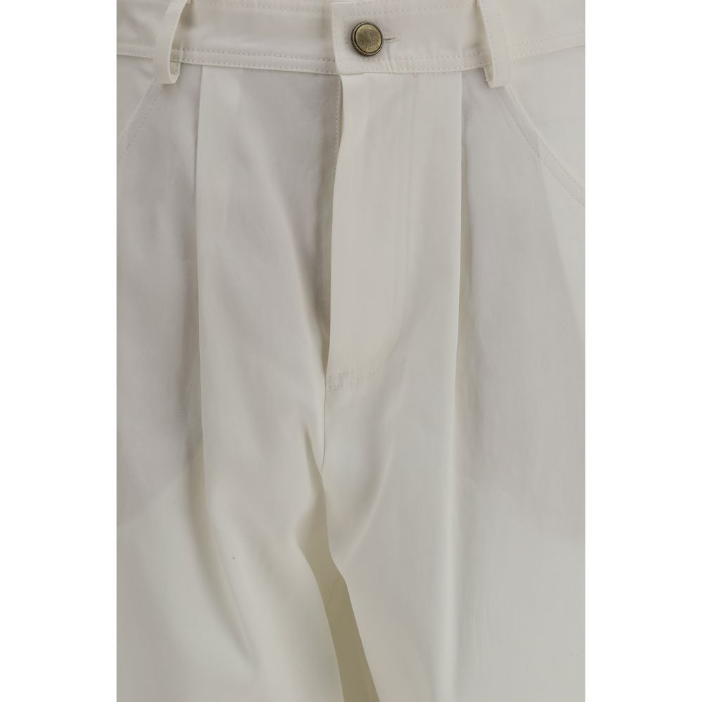 Beige Silk Casual Pants - ventzia