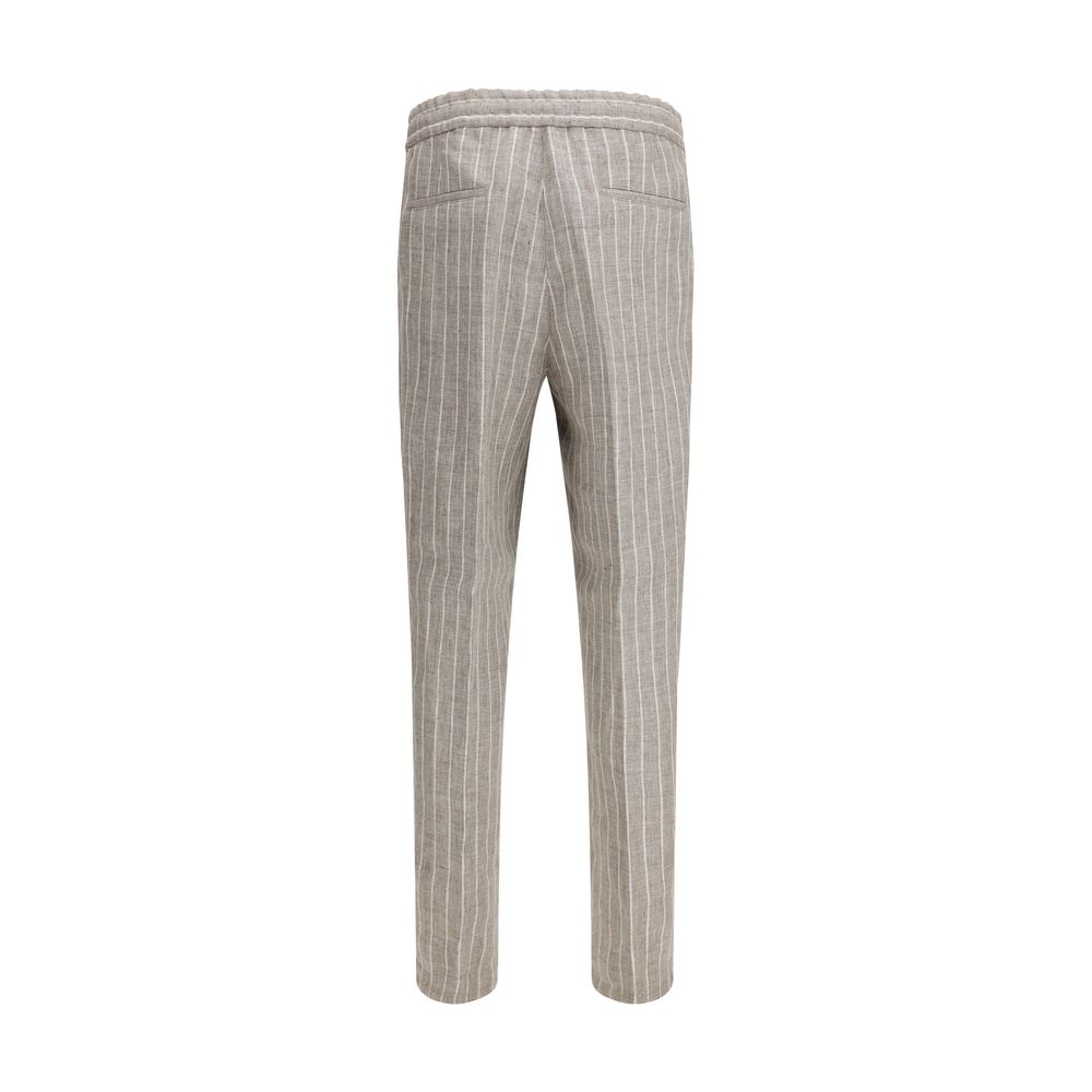 Beige Linen Casual Pants - ventzia