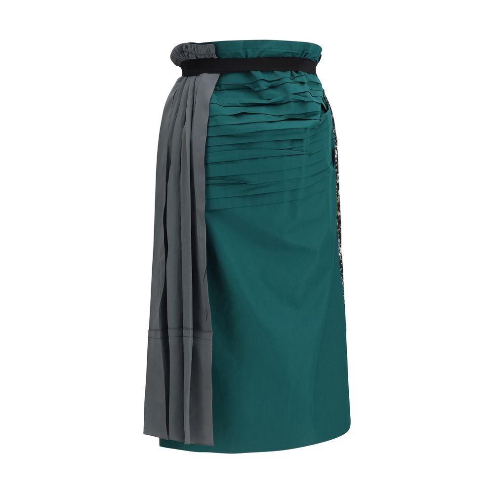 Multicolor Silk Midi Skirt - ventzia