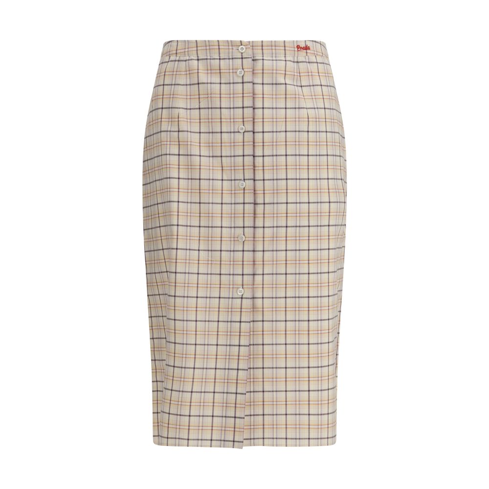 Multicolor Cotton Midi Skirt - ventzia