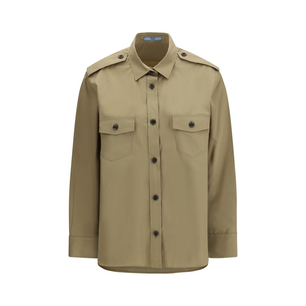 Beige Cotton Shirt - ventzia