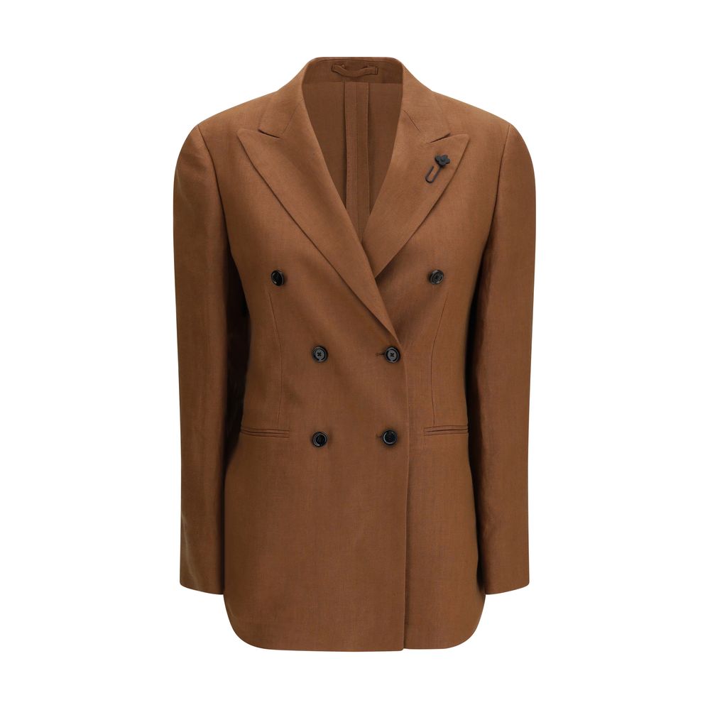 Brown Linen Blazer - ventzia