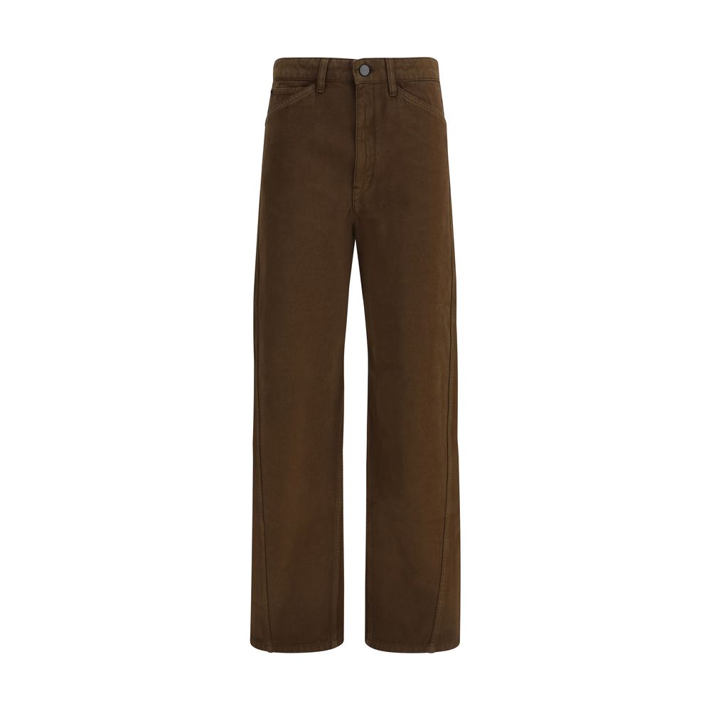 Brown Cotton Casual Pants - ventzia