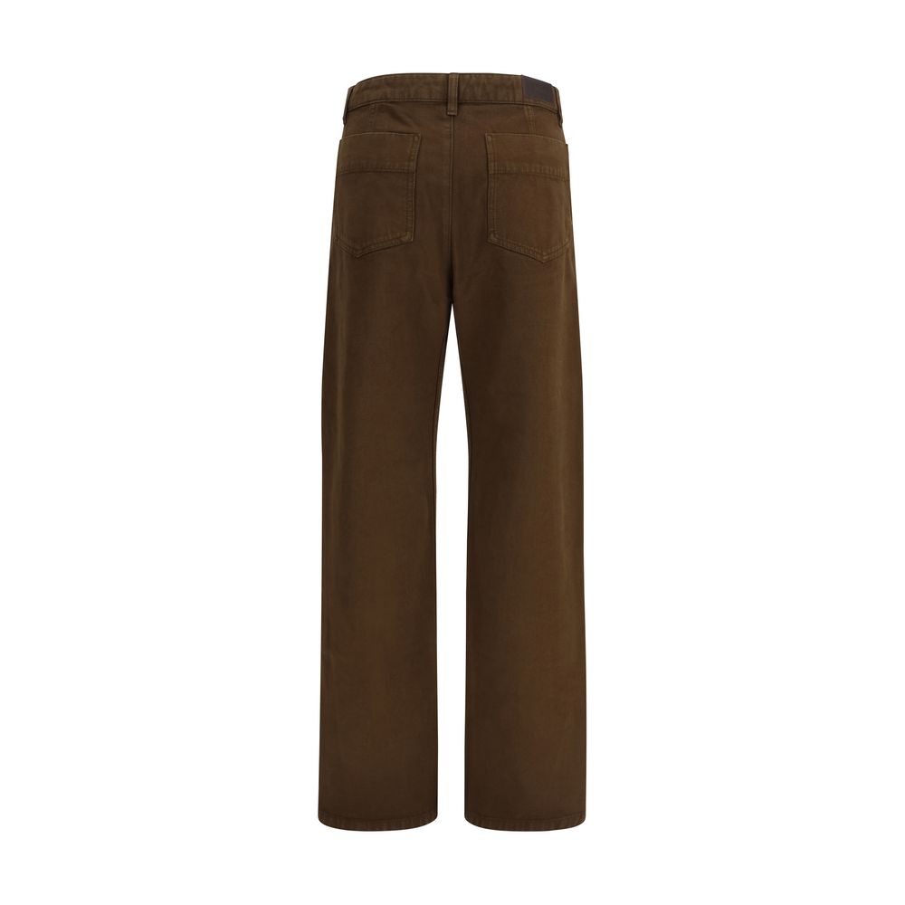 Brown Cotton Casual Pants - ventzia
