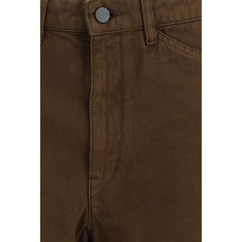 Brown Cotton Casual Pants - ventzia