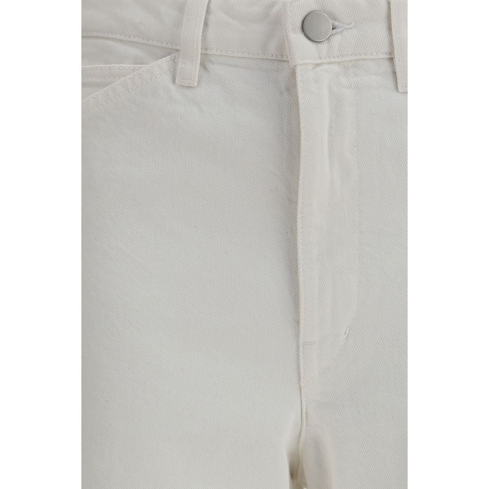 White Cotton Casual Pants - ventzia