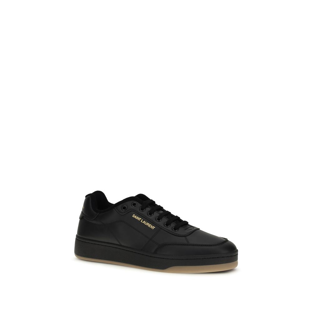 Black Calf Leather Bos Taurus Low Top Sneakers - ventzia