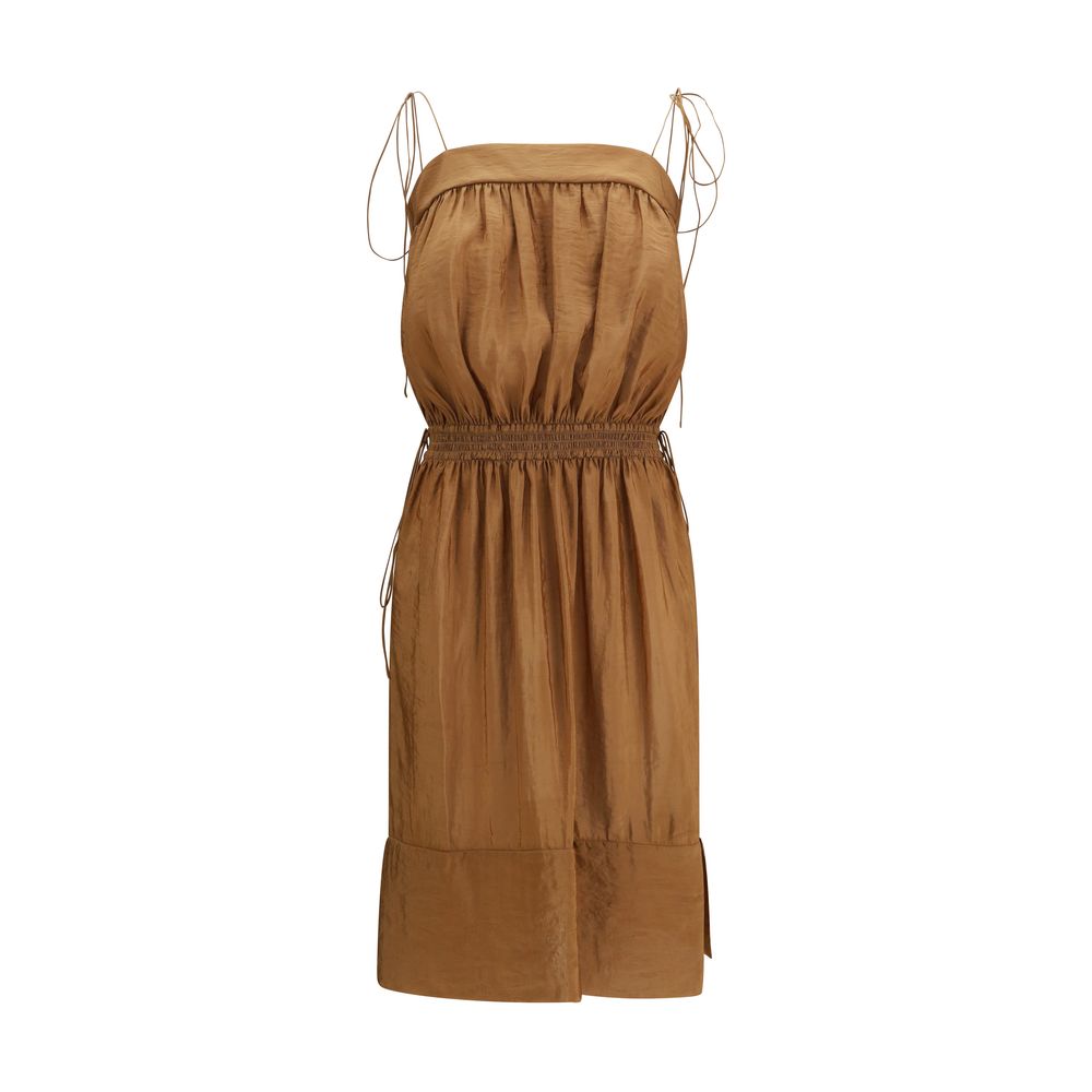 Beige Polyester Casual Dress - ventzia