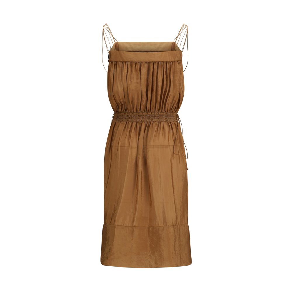 Beige Polyester Casual Dress - ventzia