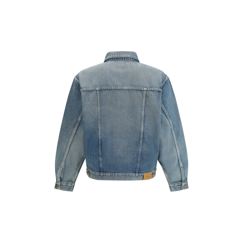 Blue Cotton Denim Jacket - ventzia