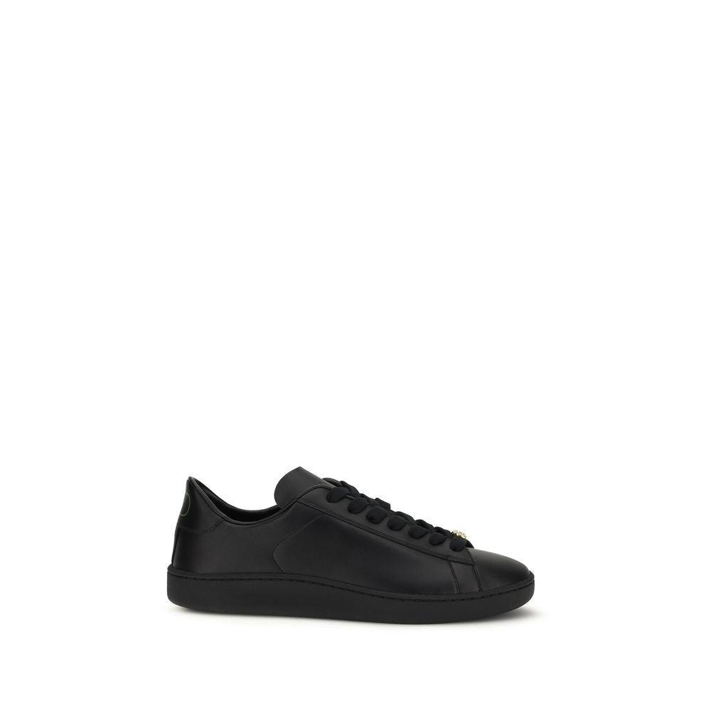Black Calf Leather Bos Taurus Sneakers - ventzia