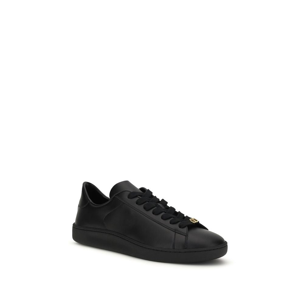 Black Calf Leather Bos Taurus Sneakers - ventzia