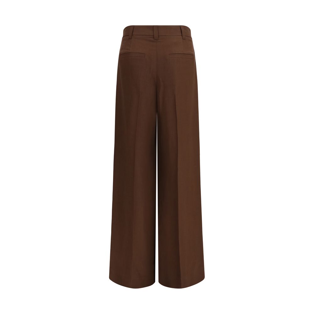 Brown Viscose Casual Pants - ventzia