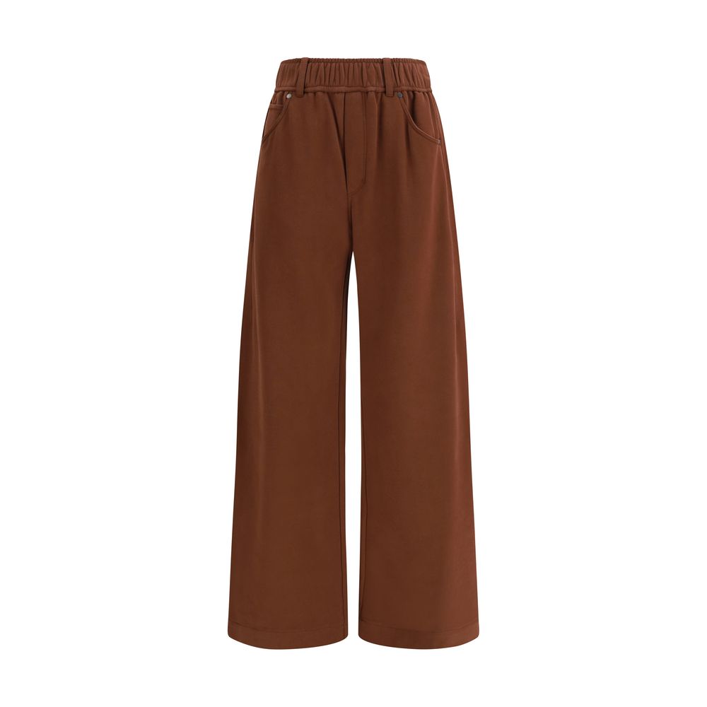 Brown Acetate Casual Pants - ventzia