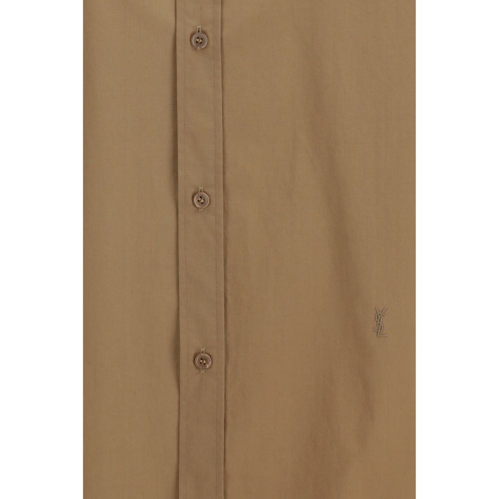 Beige Cotton Dress Shirt - ventzia