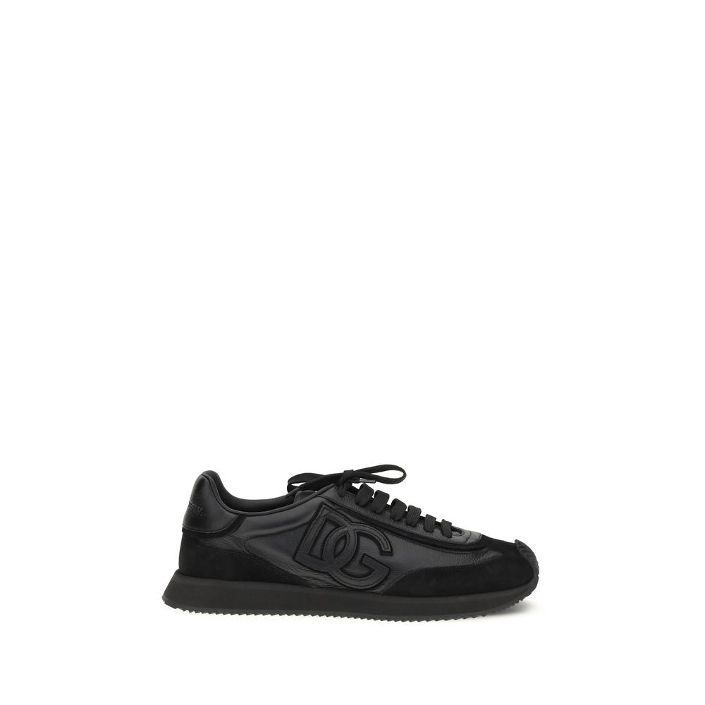 Black Calf Leather Bos Taurus Athletic Sneakers - ventzia