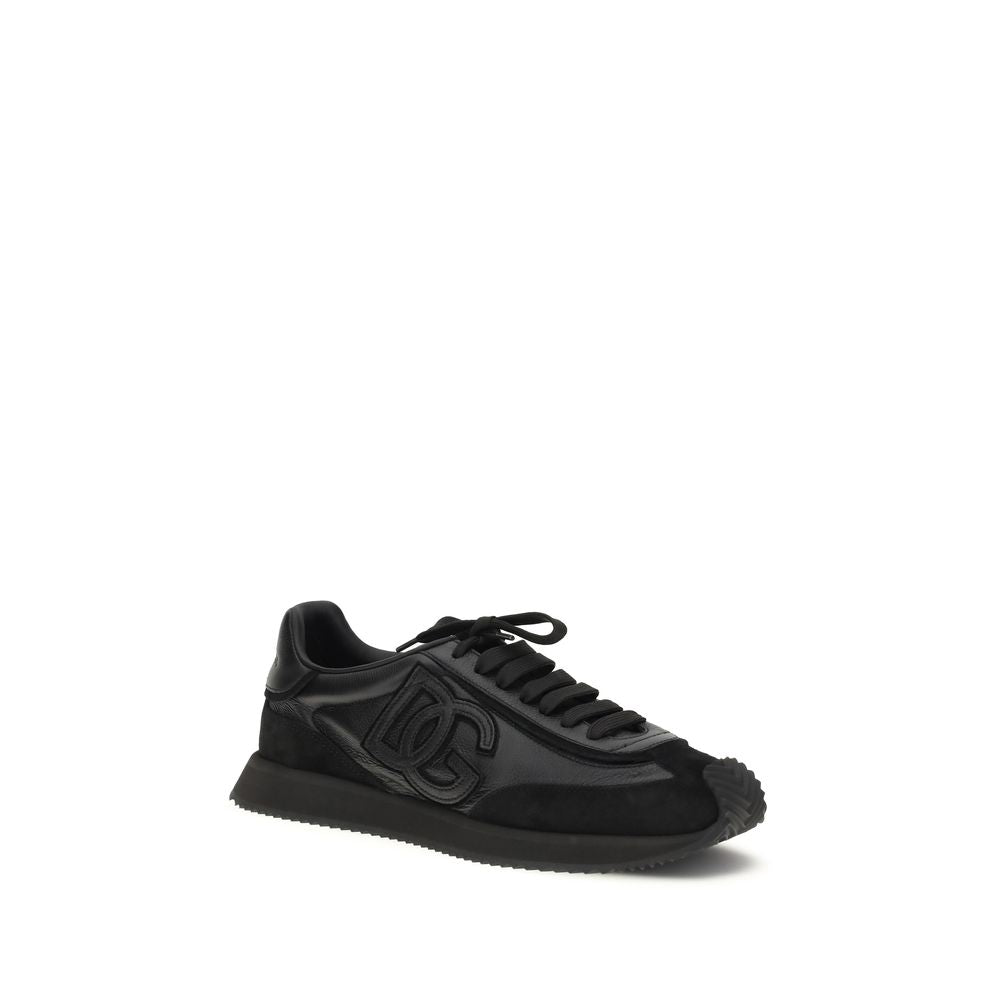 Black Calf Leather Bos Taurus Athletic Sneakers - ventzia