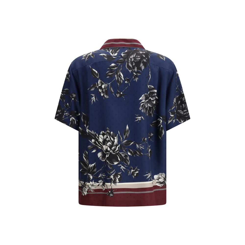 Blue Silk Pattern Shirt - ventzia