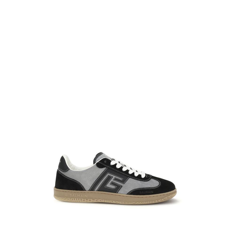 Gray Calf Leather Bos Taurus Low Top Sneakers - ventzia