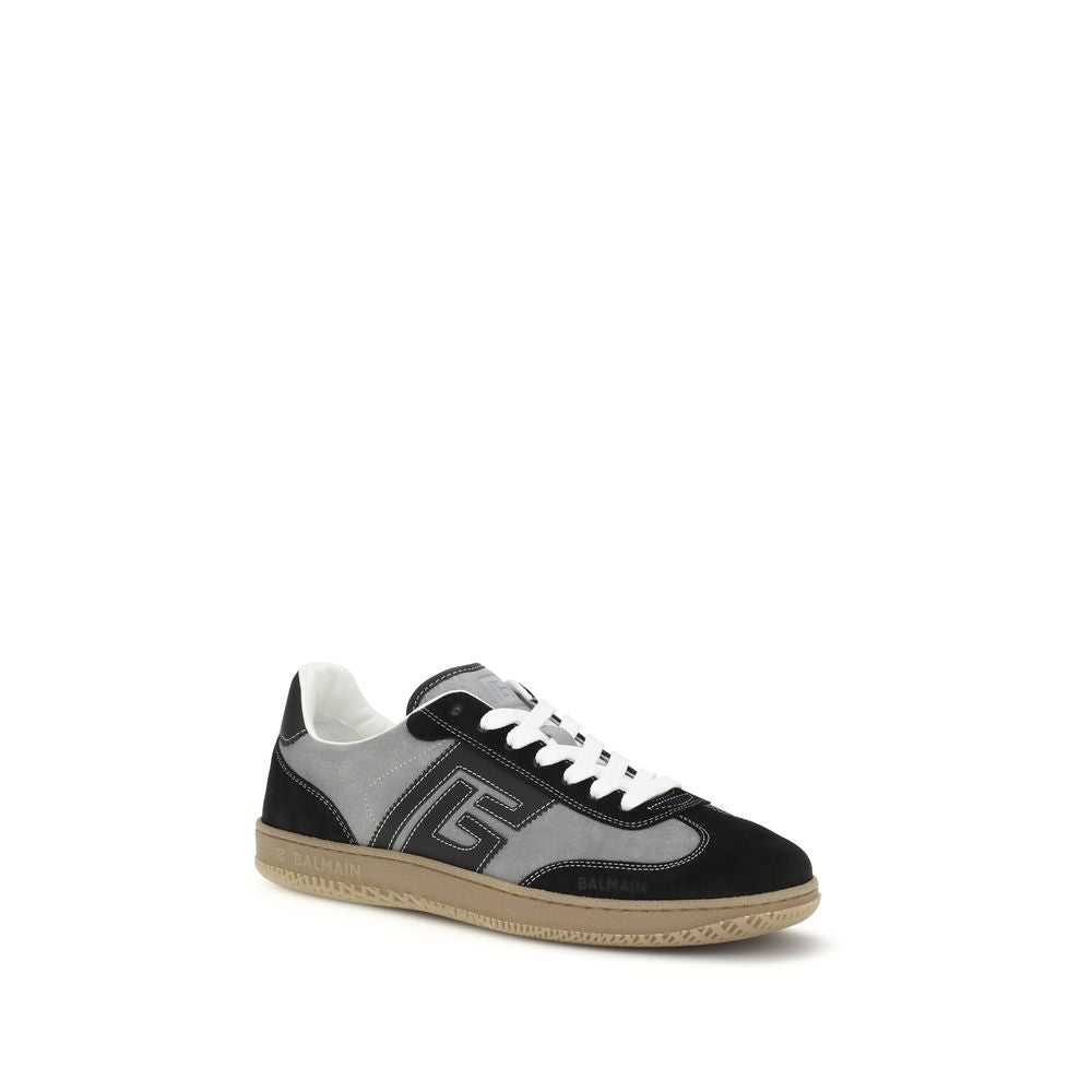 Gray Calf Leather Bos Taurus Low Top Sneakers - ventzia