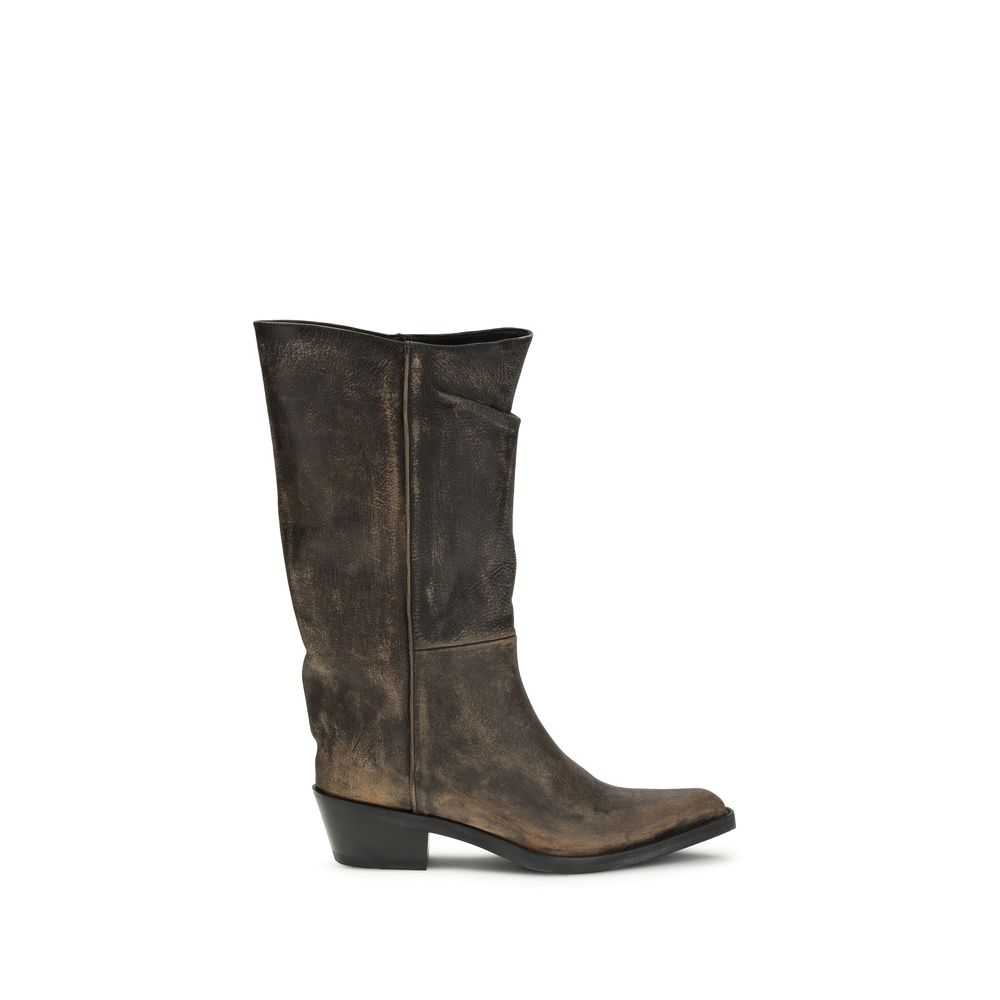 Brown Calf Leather Bos Taurus Boots - ventzia