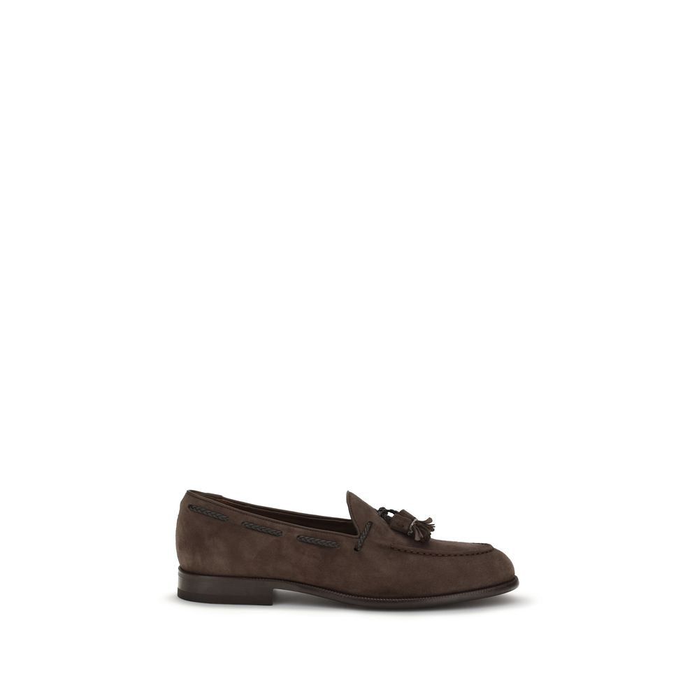 Brown Calf Leather Bos Taurus Slip-On Loafers - ventzia