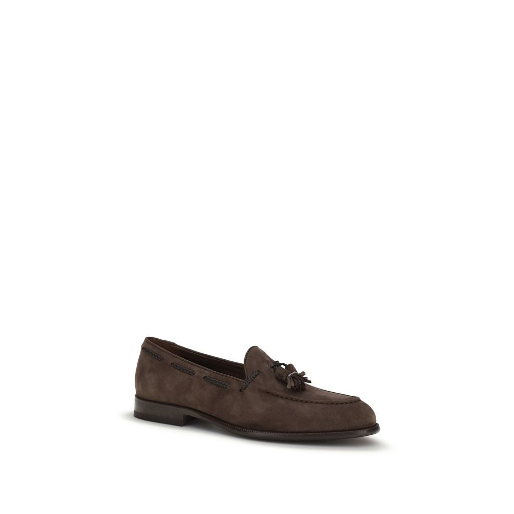 Brown Calf Leather Bos Taurus Slip-On Loafers - ventzia