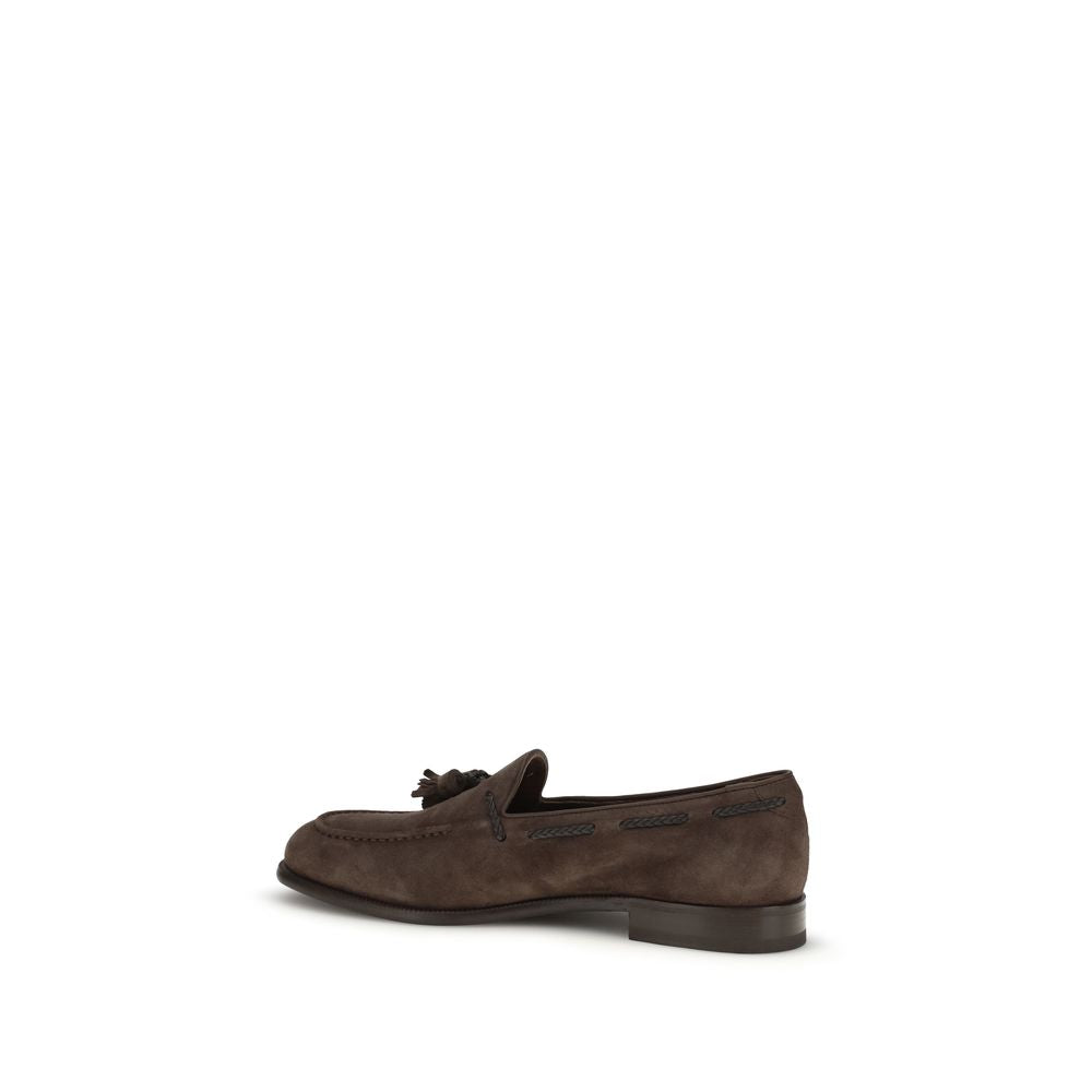 Brown Calf Leather Bos Taurus Slip-On Loafers - ventzia