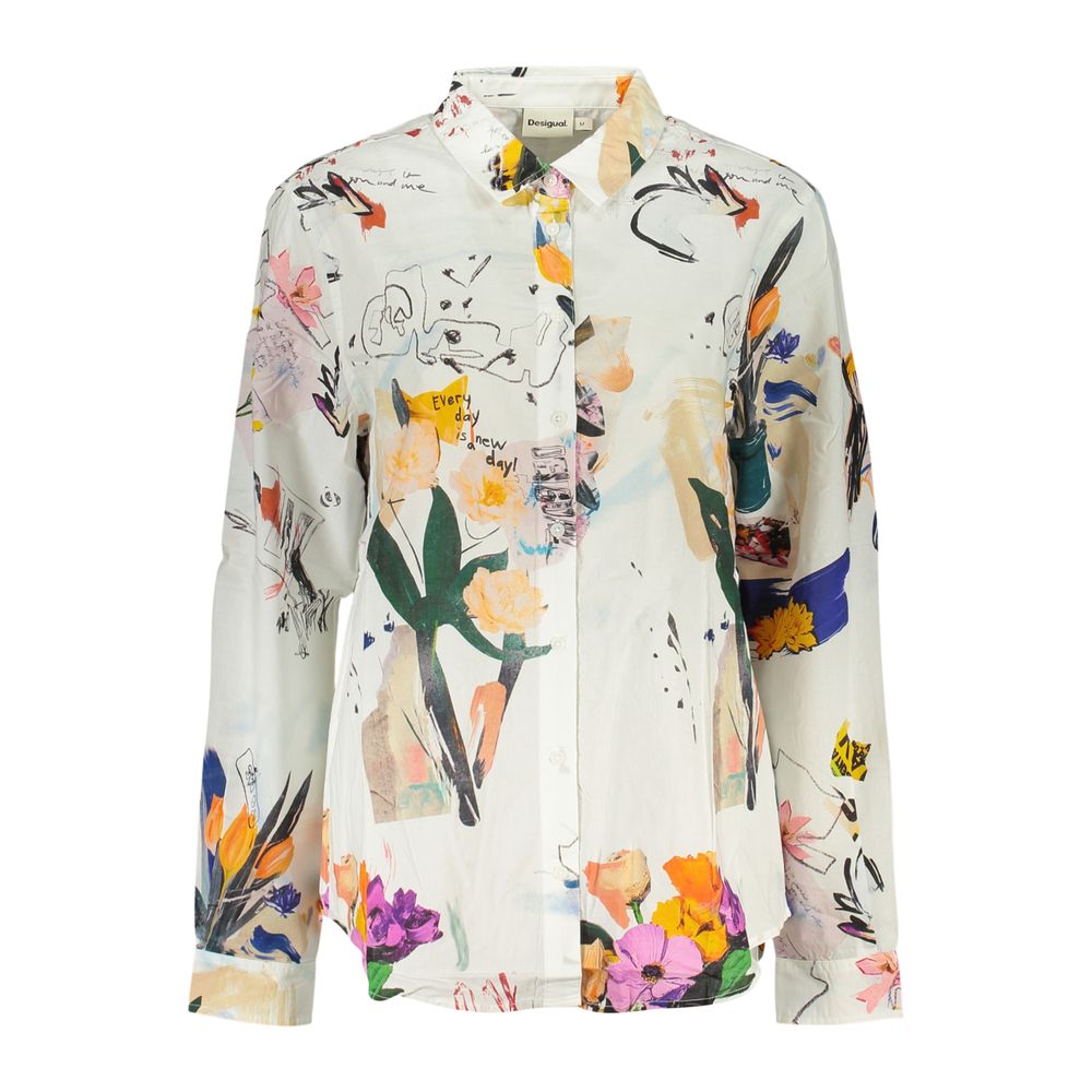 White Cotton Women Shirt - ventzia