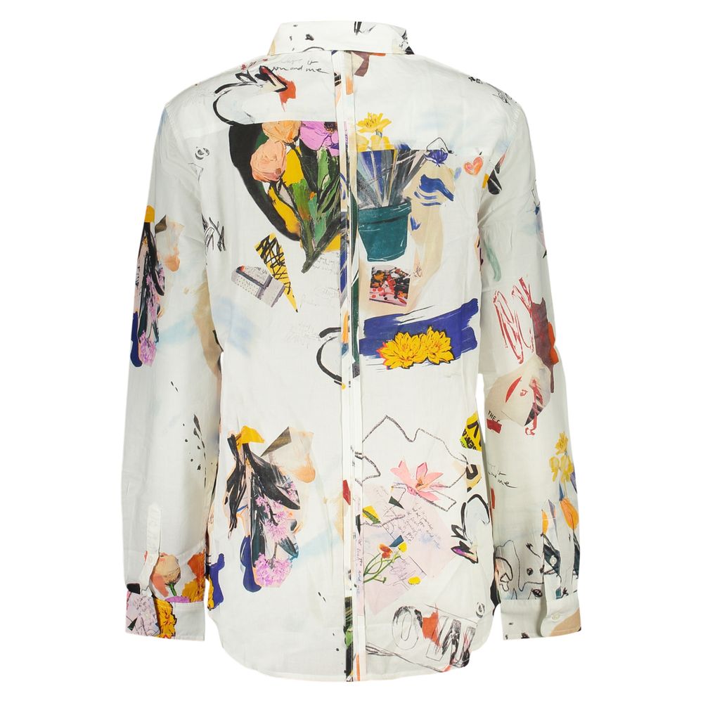 White Cotton Women Shirt - ventzia