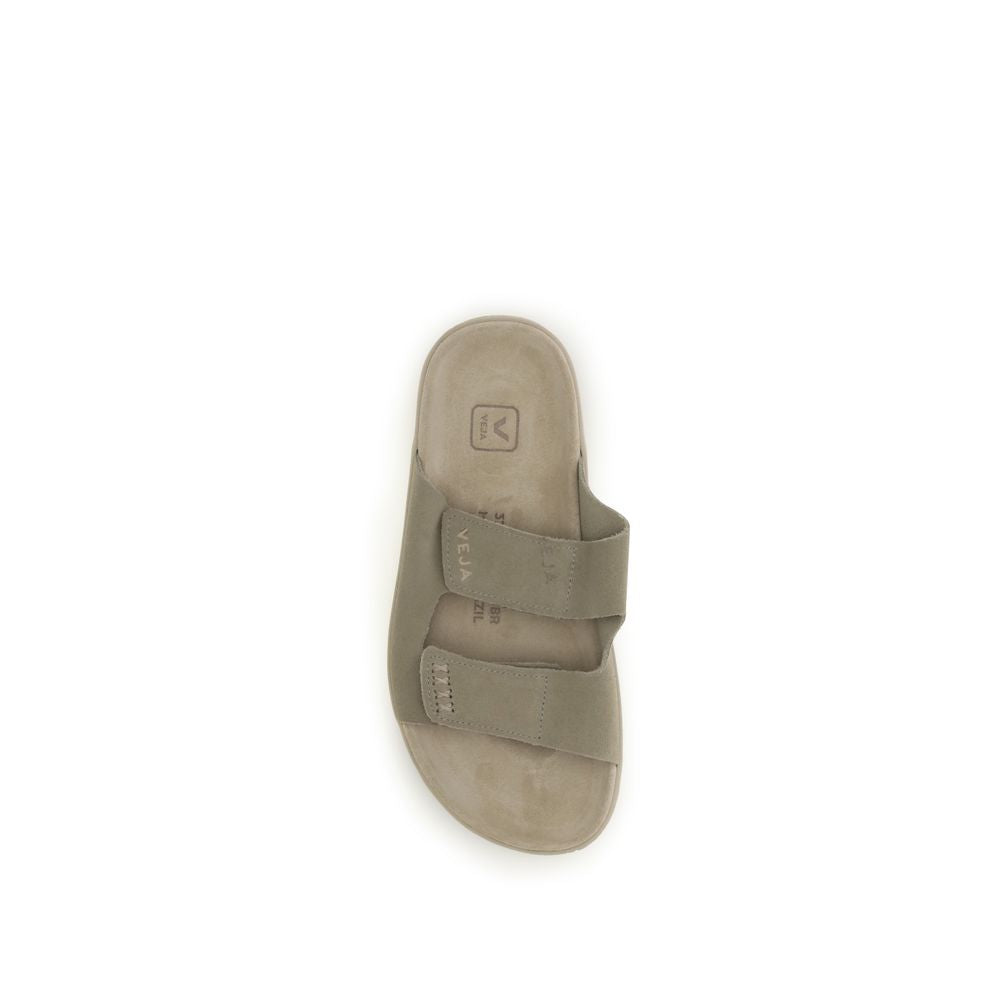 Beige Calf Leather Bos Taurus Flat Sandals - ventzia