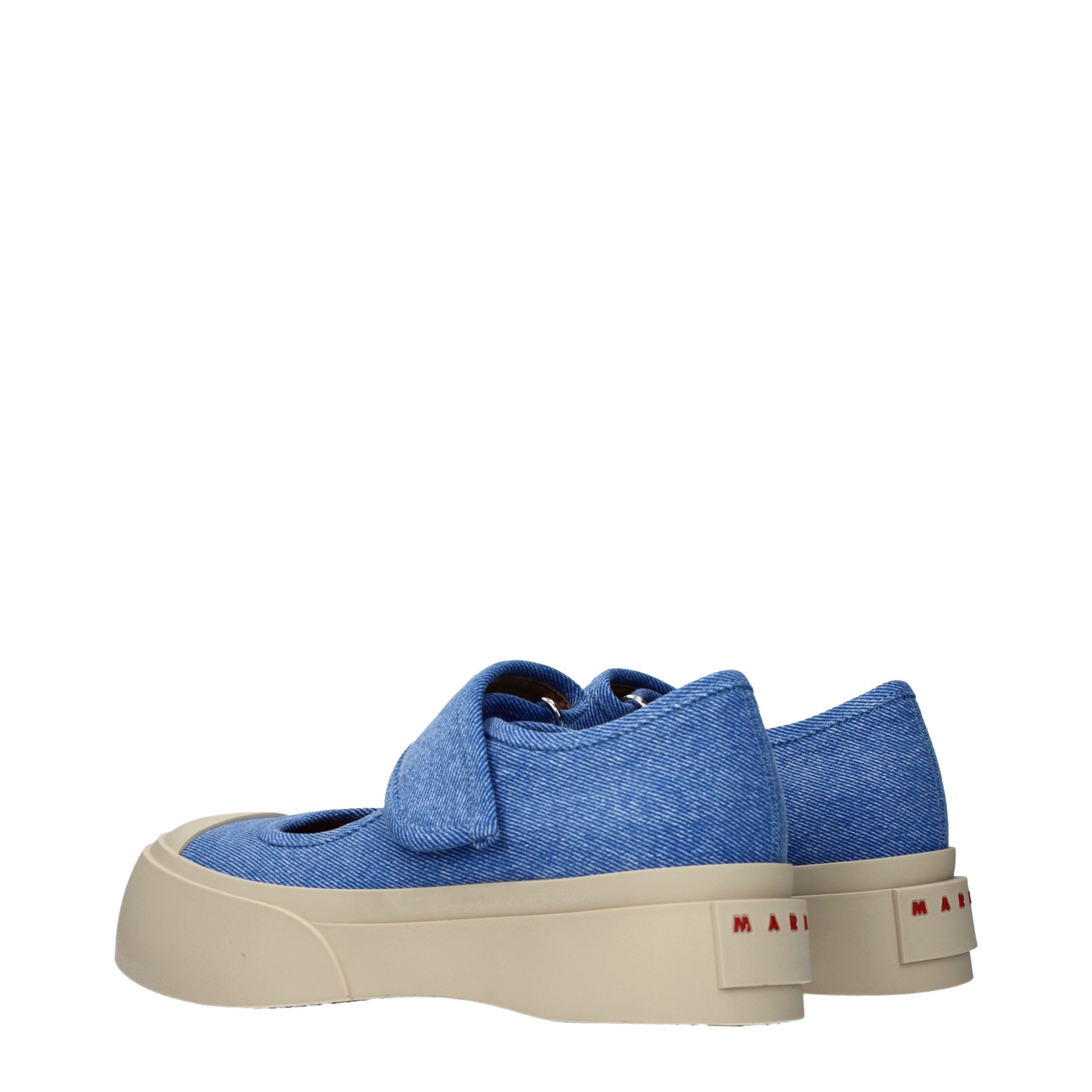 Blue Fabric Low Top Sneakers - ventzia
