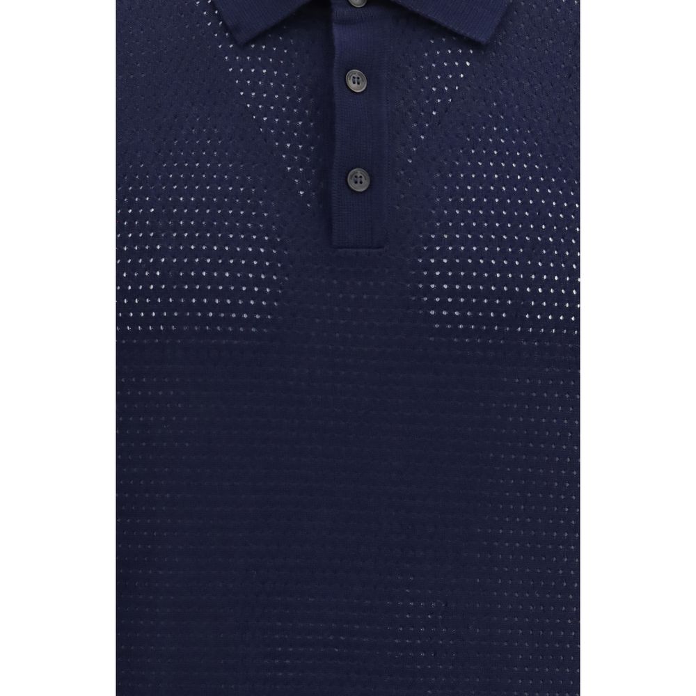 Blue Cotton Polo Shirt - ventzia