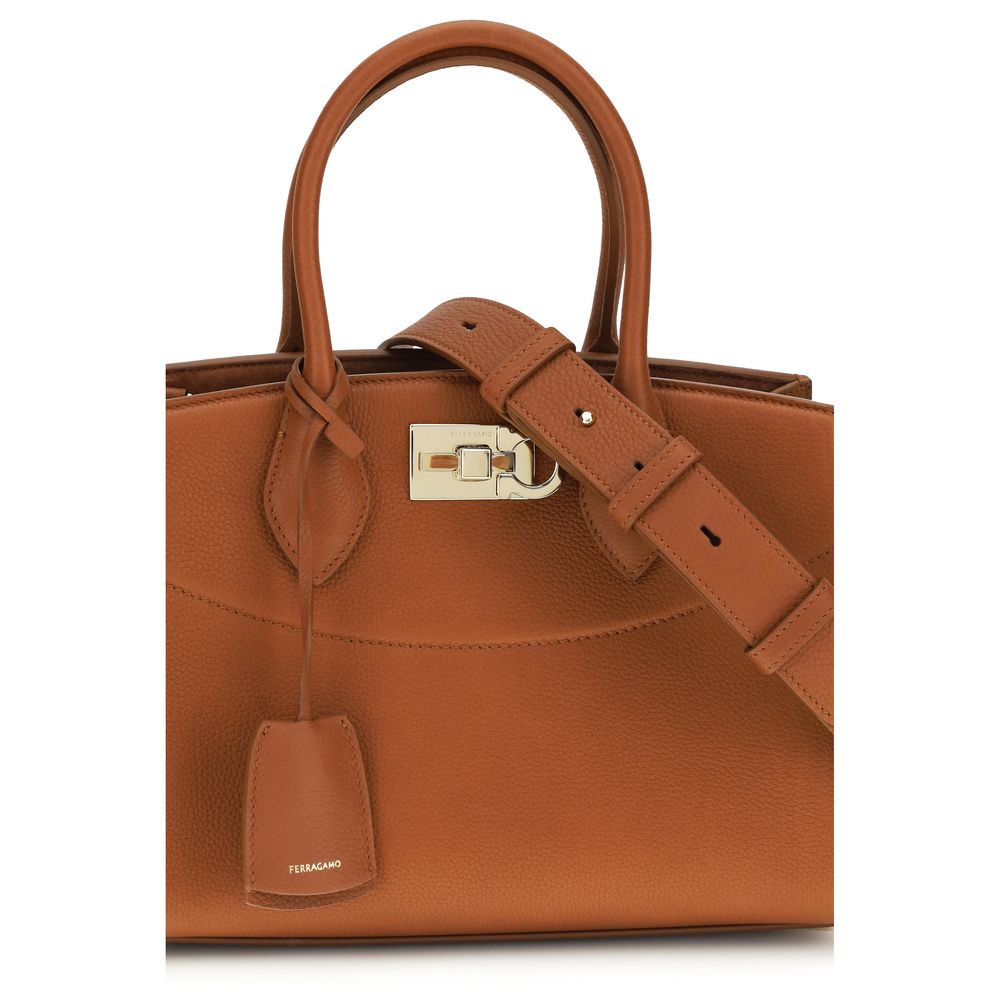 Brown Calf Leather Bos Taurus Handbag - ventzia