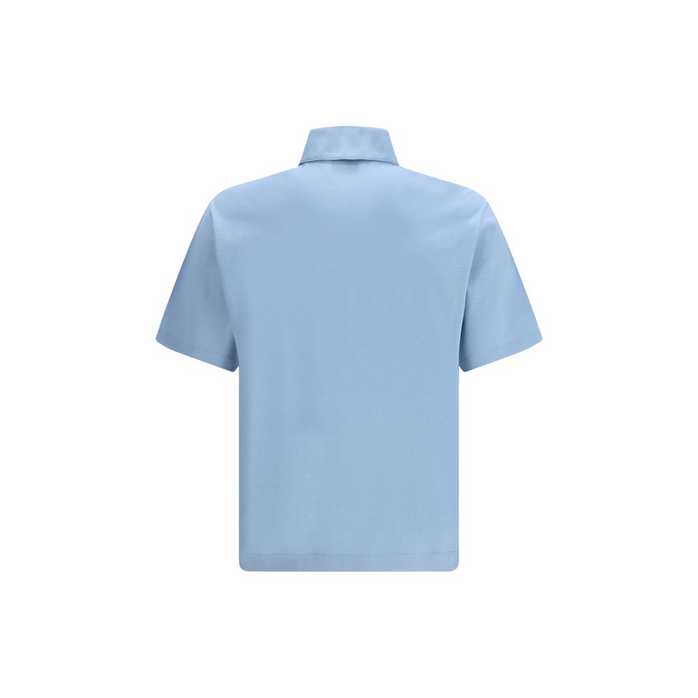 Blue Cotton Polo Shirt - ventzia