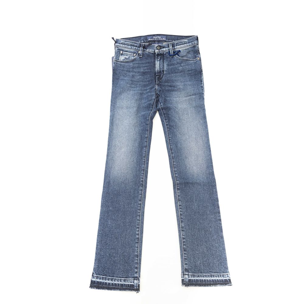 Blue Cotton Women Jeans - ventzia