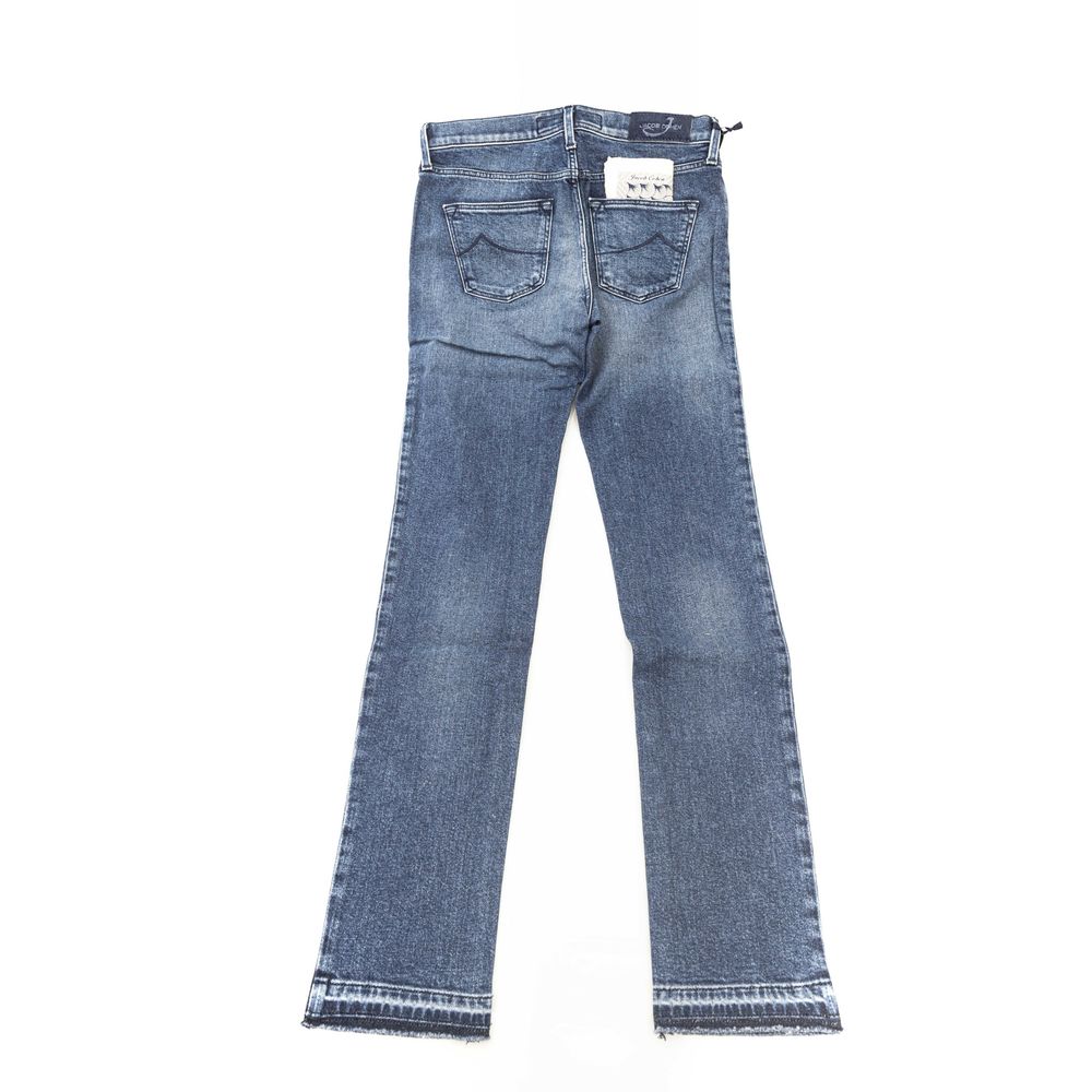 Blue Cotton Women Jeans - ventzia
