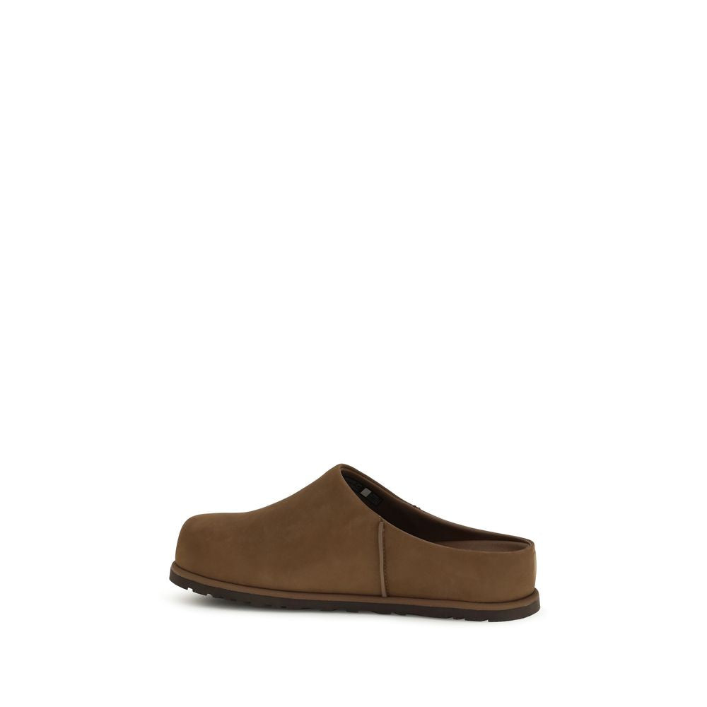 Brown Calf Leather Bos Taurus Mules - ventzia