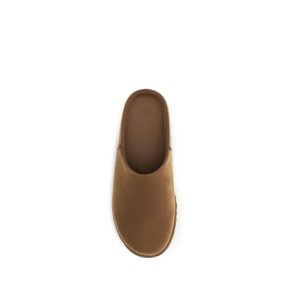 Brown Calf Leather Bos Taurus Mules - ventzia