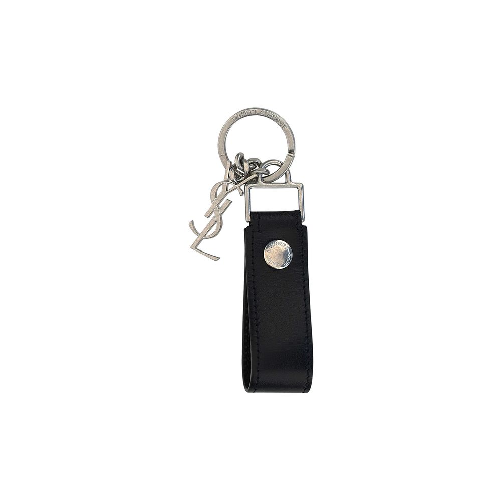 Black Calf Leather Bos Taurus Keychain - ventzia