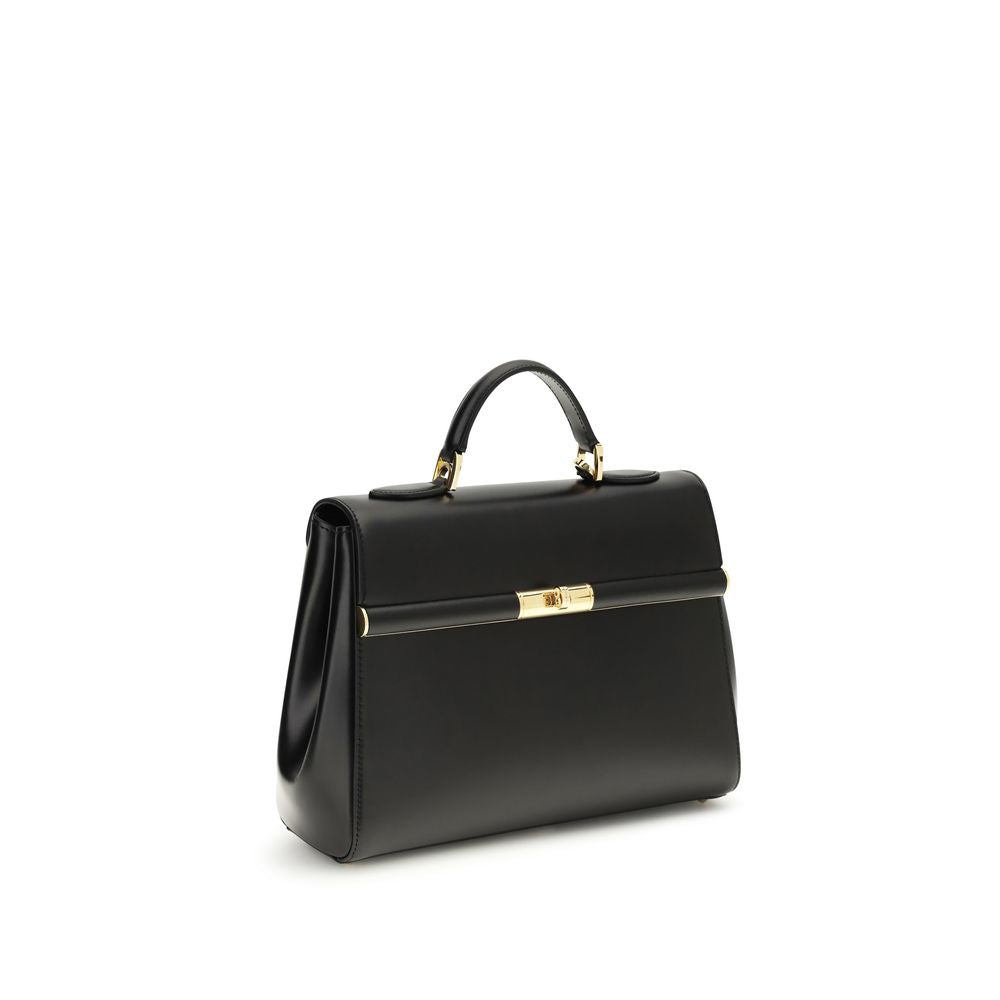 Black Calf Leather Bos Taurus Shoulder Bag - ventzia